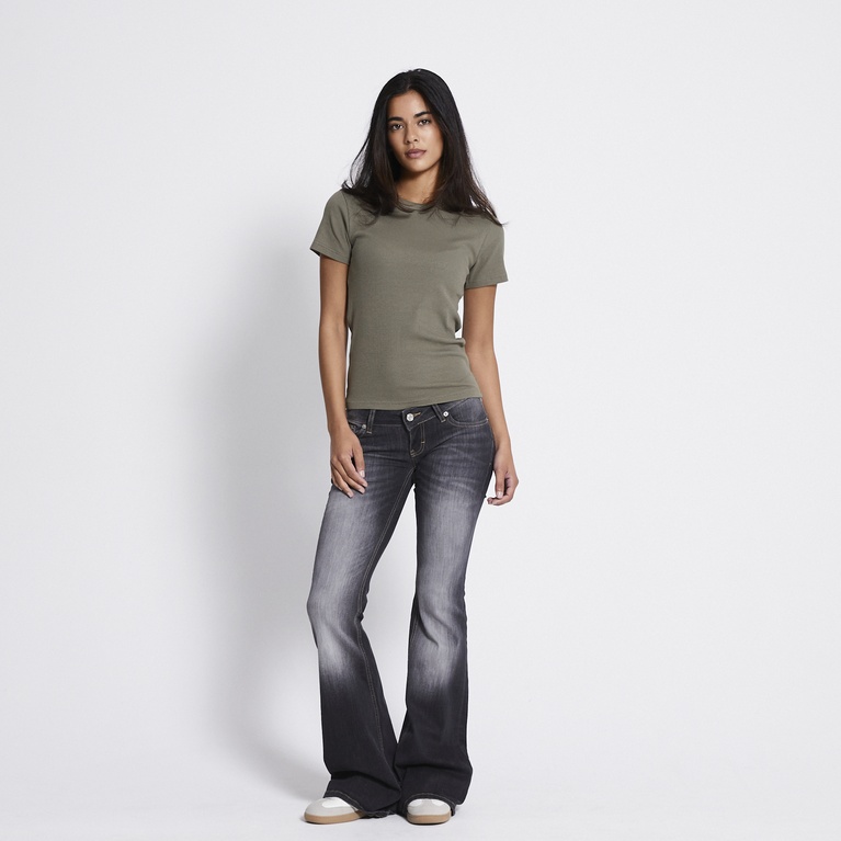 Rib tee "Alvia Rib Top" Army Green